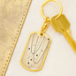 Celestial Stars Beige Keychain Stainless Steel or 18k Gold Dog Tag Keyring-Express Your Love Gifts