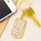 Celestial Stars Beige Keychain Stainless Steel or 18k Gold Dog Tag Keyring-Express Your Love Gifts