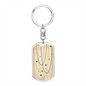 Celestial Stars Beige Keychain Stainless Steel or 18k Gold Dog Tag Keyring-Express Your Love Gifts