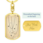 Celestial Stars Beige Keychain Stainless Steel or 18k Gold Dog Tag Keyring-Express Your Love Gifts