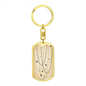 Celestial Stars Beige Keychain Stainless Steel or 18k Gold Dog Tag Keyring-Express Your Love Gifts
