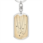Celestial Stars Beige Keychain Stainless Steel or 18k Gold Dog Tag Keyring-Express Your Love Gifts