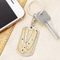 Celestial Stars Beige Keychain Stainless Steel or 18k Gold Dog Tag Keyring-Express Your Love Gifts