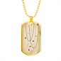 Celestial Stars Beige Necklace Stainless Steel or 18k Gold Dog Tag 24" Chain-Express Your Love Gifts