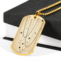 Celestial Stars Beige Necklace Stainless Steel or 18k Gold Dog Tag 24" Chain-Express Your Love Gifts