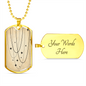Celestial Stars Beige Necklace Stainless Steel or 18k Gold Dog Tag 24" Chain-Express Your Love Gifts
