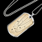 Celestial Stars Beige Necklace Stainless Steel or 18k Gold Dog Tag 24" Chain-Express Your Love Gifts