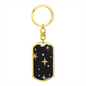 Celestial Stars Black Keychain Stainless Steel or 18k Gold Dog Tag Keyring-Express Your Love Gifts