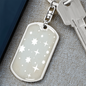 Celestial Stars Light Blue Keychain Stainless Steel or 18k Gold Dog Tag Keyring-Express Your Love Gifts