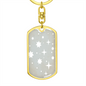 Celestial Stars Light Blue Keychain Stainless Steel or 18k Gold Dog Tag Keyring-Express Your Love Gifts