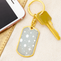 Celestial Stars Light Blue Keychain Stainless Steel or 18k Gold Dog Tag Keyring-Express Your Love Gifts