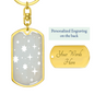 Celestial Stars Light Blue Keychain Stainless Steel or 18k Gold Dog Tag Keyring-Express Your Love Gifts