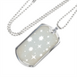 Celestial Stars Light Blue Necklace Stainless Steel or 18k Gold Dog Tag 24" Chain-Express Your Love Gifts