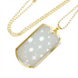Celestial Stars Light Blue Necklace Stainless Steel or 18k Gold Dog Tag 24" Chain-Express Your Love Gifts