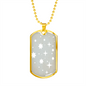 Celestial Stars Light Blue Necklace Stainless Steel or 18k Gold Dog Tag 24" Chain-Express Your Love Gifts