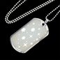 Celestial Stars Light Blue Necklace Stainless Steel or 18k Gold Dog Tag 24" Chain-Express Your Love Gifts