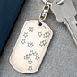Celestial Stars Light Keychain Stainless Steel or 18k Gold Dog Tag Keyring-Express Your Love Gifts