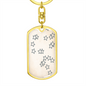 Celestial Stars Light Keychain Stainless Steel or 18k Gold Dog Tag Keyring-Express Your Love Gifts