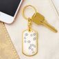 Celestial Stars Light Keychain Stainless Steel or 18k Gold Dog Tag Keyring-Express Your Love Gifts