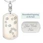 Celestial Stars Light Keychain Stainless Steel or 18k Gold Dog Tag Keyring-Express Your Love Gifts