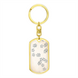 Celestial Stars Light Keychain Stainless Steel or 18k Gold Dog Tag Keyring-Express Your Love Gifts