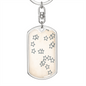 Celestial Stars Light Keychain Stainless Steel or 18k Gold Dog Tag Keyring-Express Your Love Gifts