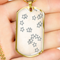 Celestial Stars Light Necklace Stainless Steel or 18k Gold Dog Tag 24" Chain-Express Your Love Gifts