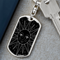 Celestial Sun Black Keychain Stainless Steel or 18k Gold Dog Tag Keyring-Express Your Love Gifts