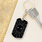 Celestial Sun Black Keychain Stainless Steel or 18k Gold Dog Tag Keyring-Express Your Love Gifts
