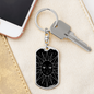 Celestial Sun Black Keychain Stainless Steel or 18k Gold Dog Tag Keyring-Express Your Love Gifts