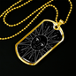 Celestial Sun Black Necklace Stainless Steel or 18k Gold Dog Tag 24" Chain-Express Your Love Gifts