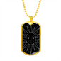 Celestial Sun Black Necklace Stainless Steel or 18k Gold Dog Tag 24" Chain-Express Your Love Gifts