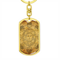 Celestial Sun Face Keychain Stainless Steel or 18k Gold Dog Tag Keyring-Express Your Love Gifts