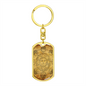 Celestial Sun Face Keychain Stainless Steel or 18k Gold Dog Tag Keyring-Express Your Love Gifts
