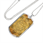 Celestial Sun Face Necklace Stainless Steel or 18k Gold Dog Tag 24" Chain-Express Your Love Gifts