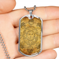 Celestial Sun Face Necklace Stainless Steel or 18k Gold Dog Tag 24" Chain-Express Your Love Gifts