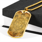 Celestial Sun Face Necklace Stainless Steel or 18k Gold Dog Tag 24" Chain-Express Your Love Gifts