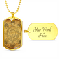 Celestial Sun Face Necklace Stainless Steel or 18k Gold Dog Tag 24" Chain-Express Your Love Gifts