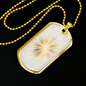 Celestial Sun Flower Necklace Stainless Steel or 18k Gold Dog Tag 24" Chain-Express Your Love Gifts