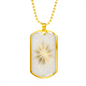 Celestial Sun Flower Necklace Stainless Steel or 18k Gold Dog Tag 24" Chain-Express Your Love Gifts