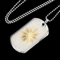 Celestial Sun Flower Necklace Stainless Steel or 18k Gold Dog Tag 24" Chain-Express Your Love Gifts