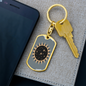 Celestial Sun Keychain Stainless Steel or 18k Gold Dog Tag Keyring-Express Your Love Gifts