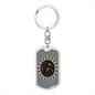 Celestial Sun Keychain Stainless Steel or 18k Gold Dog Tag Keyring-Express Your Love Gifts