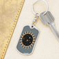 Celestial Sun Keychain Stainless Steel or 18k Gold Dog Tag Keyring-Express Your Love Gifts