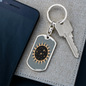 Celestial Sun Keychain Stainless Steel or 18k Gold Dog Tag Keyring-Express Your Love Gifts