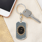 Celestial Sun Keychain Stainless Steel or 18k Gold Dog Tag Keyring-Express Your Love Gifts