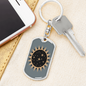 Celestial Sun Keychain Stainless Steel or 18k Gold Dog Tag Keyring-Express Your Love Gifts