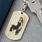 Celestial Woman on Moon Keychain Stainless Steel or 18k Gold Dog Tag Keyring-Express Your Love Gifts