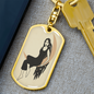 Celestial Woman on Moon Keychain Stainless Steel or 18k Gold Dog Tag Keyring-Express Your Love Gifts