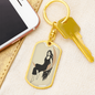 Celestial Woman on Moon Keychain Stainless Steel or 18k Gold Dog Tag Keyring-Express Your Love Gifts